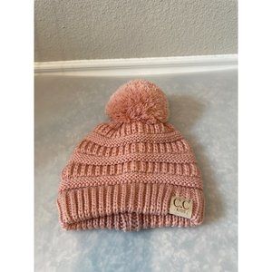 C.C. Beanie Pink/Peach Solid Pom Beanie